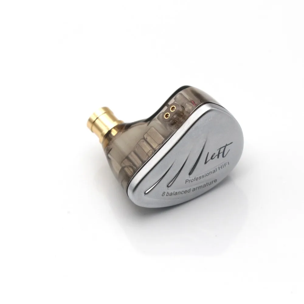 Плотным верхним ворсом KZ AS16 8BA 8 излучателю с уравновешенным якорем IEM Hi-Fi стерео наушники-вкладыши высокого Разрешение вкладыши Наушники с 0,75 мм 2 pin кабель