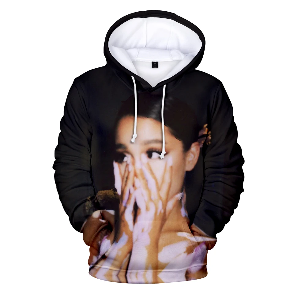 

Ariana Grande 3D Новые толстовки высокого качества для мужчин и женщин, модные толстовки с принтом персонажа на весну и осень, толстовки с 3D принтом