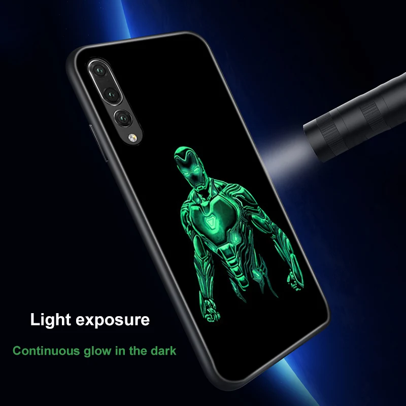 ciciber for Huawei P30 P20 Lite Pro Mate 20 Nova 3e 4e Tempered Glass Cases Back Cover Honor 10 Marvel Iron Man |