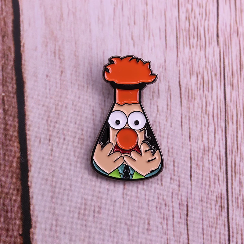 Beaker эмалированная булавка поп-культура значки beaker muppet отворот значок шапка чутье
