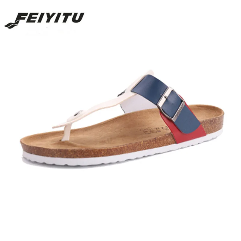FeiYiTu/пробковые шлепанцы Новинка 2018 года Мужские летние разноцветные