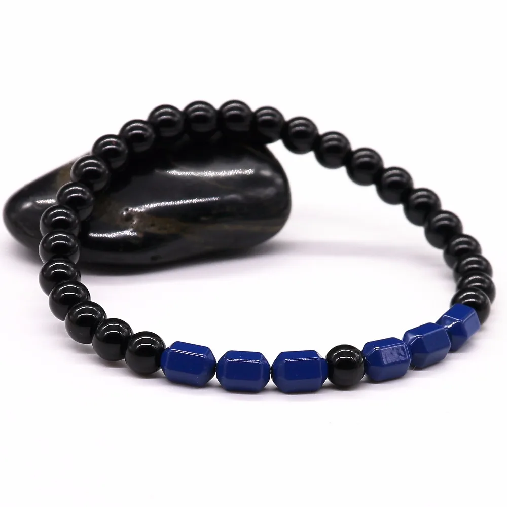 6 мм черные яркие бусины браслеты счастливый Стиль браслет ювелирные изделия для