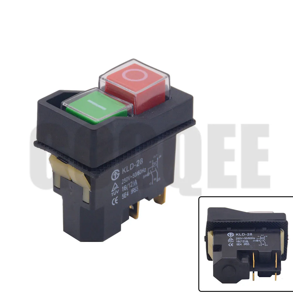 Водонепроницаемый IP55 кнопочный электромагнитный переключатель 4 Pin AC250V 16A Магнитный стартер Мощность выключатели безопасности при работе с электроинструментами для механического инструмента