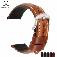 maikes watchband vintage oil wax leather strap watch bracelet 20mm 22mm 24mm watch accessories watch band for panerai citizen