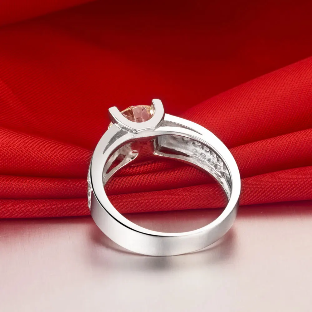 

Fashionable 1Ct Diamond Engagement Ring for Women Solid 14K White Gold Semi Mount Wedding Engagement Ring A-OK Jewelry