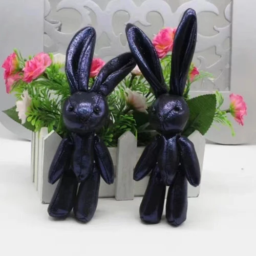 Dark Blue Rabbit 50 шт./партия Kawaii Кролик плюшевый игрушки цветок кролик мягкие игрушки животные Маленькая подвеска на телефон сумки подарки для свадьбы GMR053 - Цвет: Dark Blue Rabbit