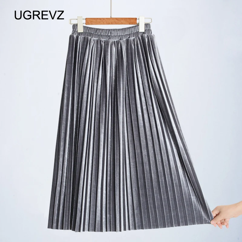 Женская длинная Плиссированная Юбка Midiskirt повседневная винтажная пляжная юбка