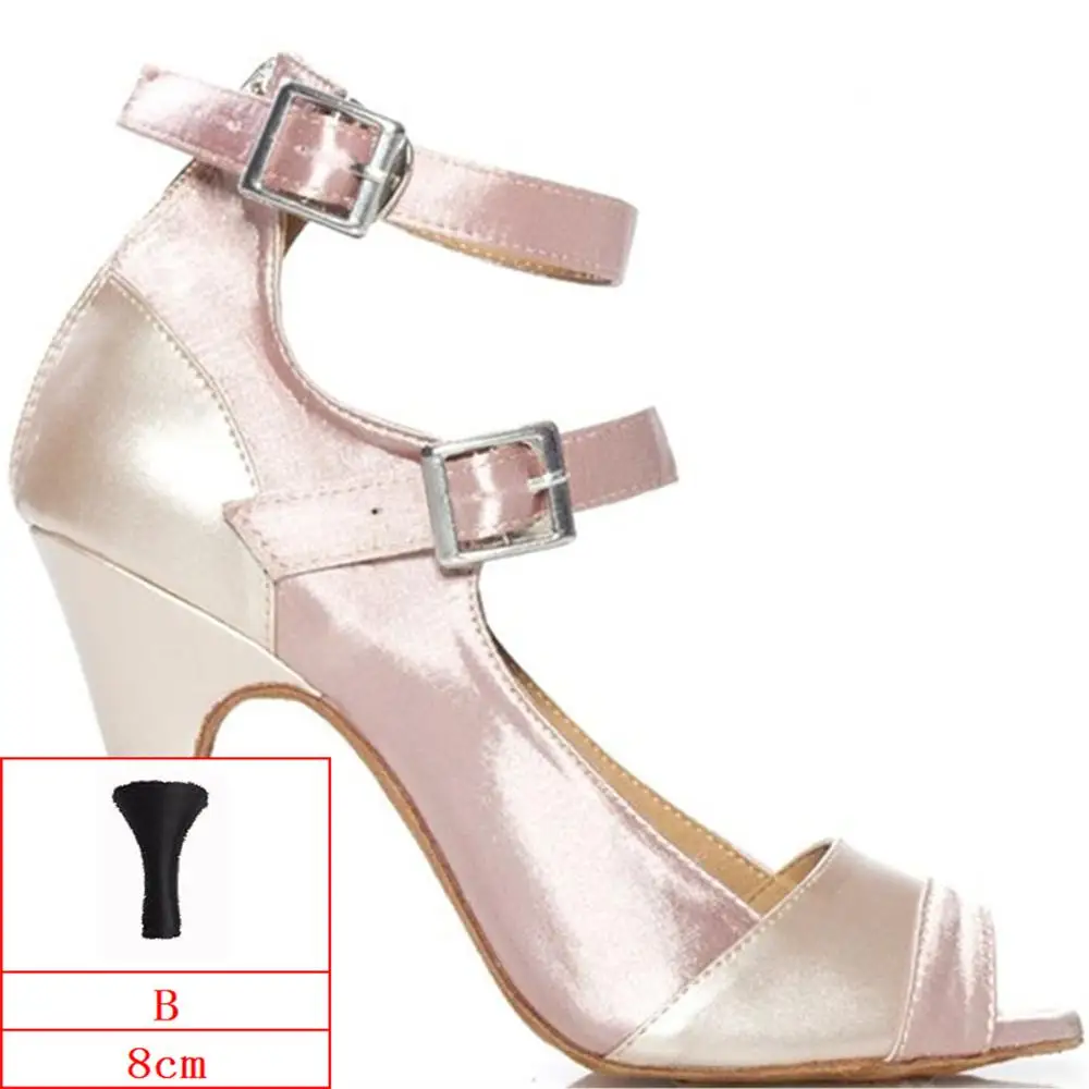 Цвет кожи; цвет черный, красный; Zapatos de baile; высота каблука 4,5-8,5 см; удобная обувь; женская танцевальная обувь для сальсы; обувь для латиноамериканских танцев; JYG467 - Цвет: Skin-B