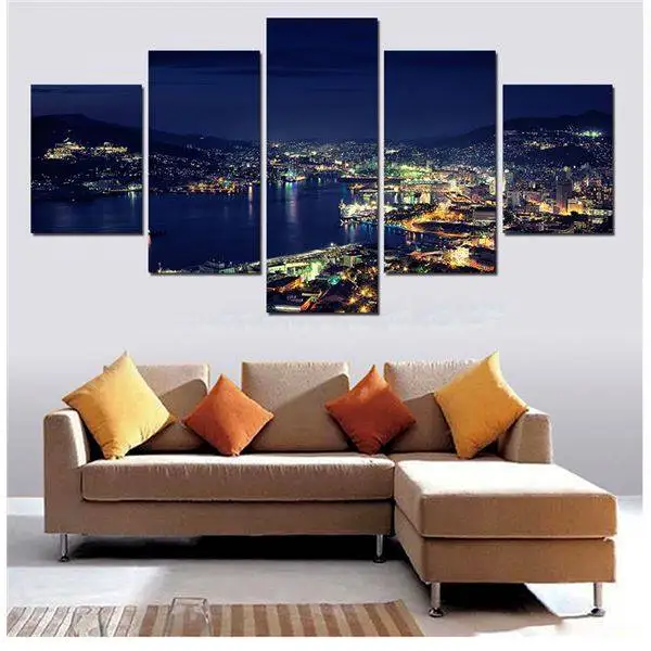 5 шт. Популярная современная картина на стену Рисование города ночью домашняя