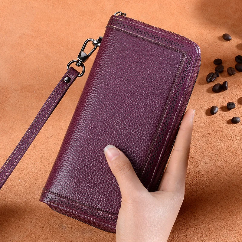 Женский кошелек из натуральной кожи женский длинный клатч Rfid роскошный бренд