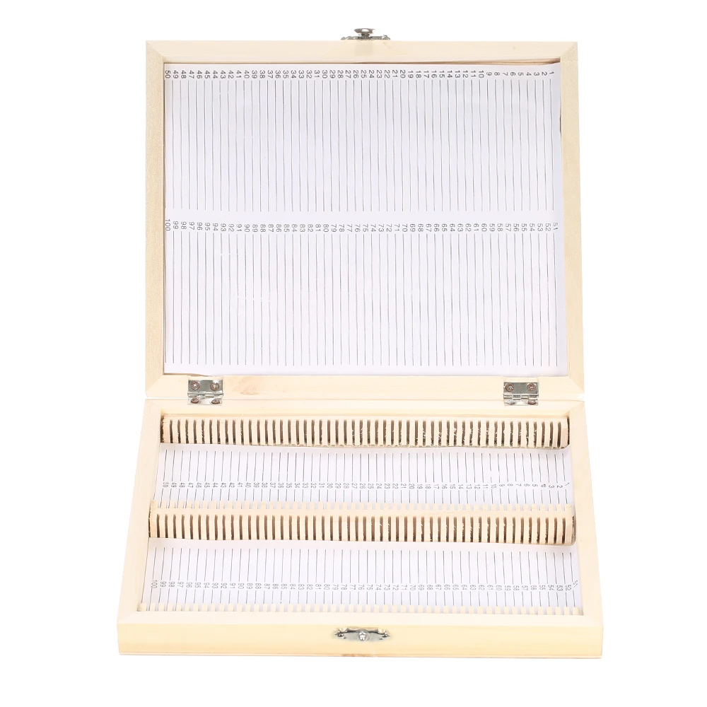 KKmoon 100 шт. деревянный лесоспуск ящик для хранения с пронумерованными слотами содержание лист для слайды подготовленные для микроскопа