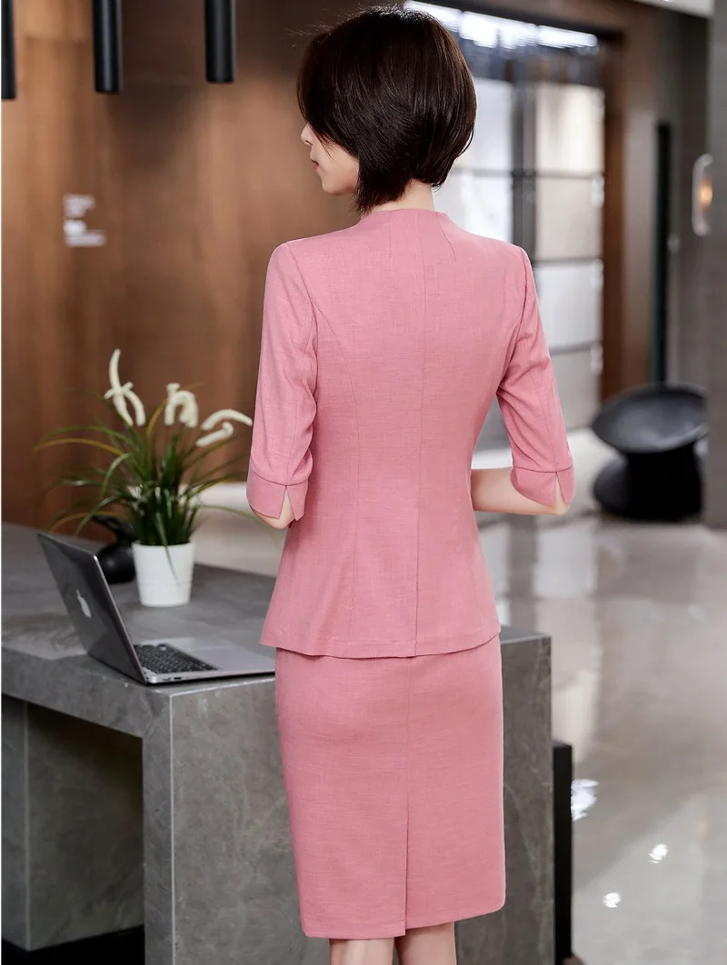 Формальные женские деловые костюмы с 2 шт комплект куртки и платья OL стили