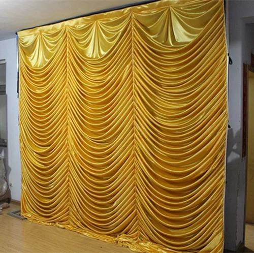 gold color Новая горячая 10ftx20ft сцена для свадебной вечеринки фон Свадебный занавес фон драпировка в рифленой дизайн белый цвет - Цвет: gold color