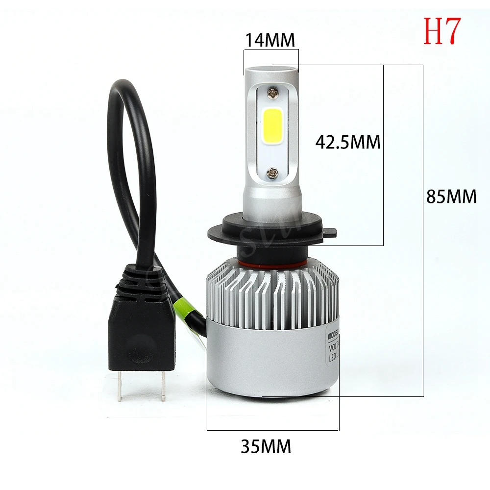 Eonstime 12 V/24 V H4 H7 H11 H1 H3 9005 9006 COB Светодиодный фар 36 W 8000LM Автомобильный светодиодный фары налобный фонарь Противотуманные фары Pure 6500 K