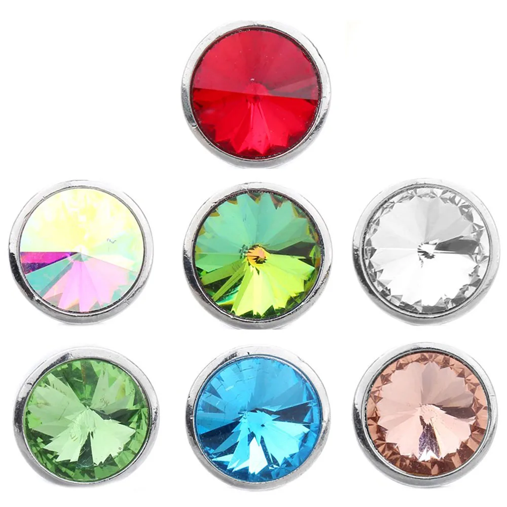 

10pcs/lot New Snap Jewelry Rhinestone Round Metal Flower 18mm Snap Buttons for Snap Bracelet Necklace DIY Charms Jewelry