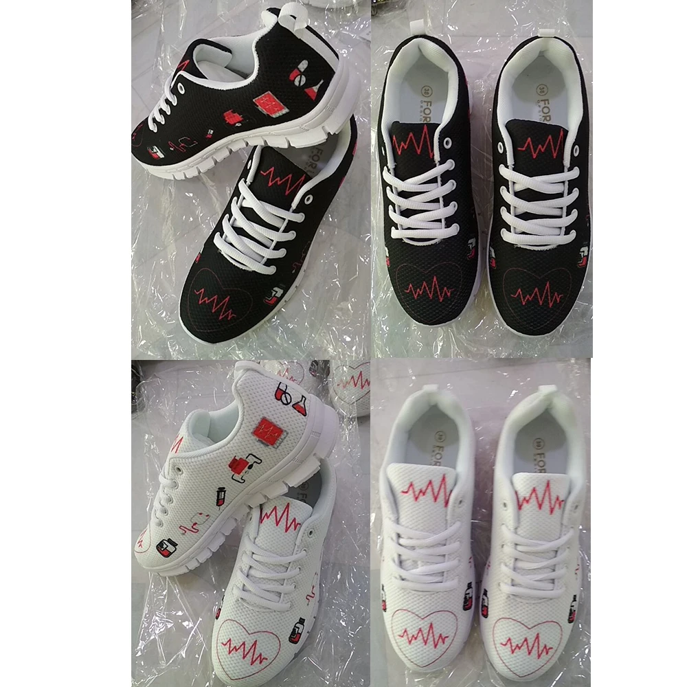FORUDESIGNS/Повседневная обувь; Новинка года; обувь на плоской подошве с рисунком гитары и нот; удобная обувь на шнуровке; Цвет Черный; обувь для медсестры с героями мультфильмов; кроссовки