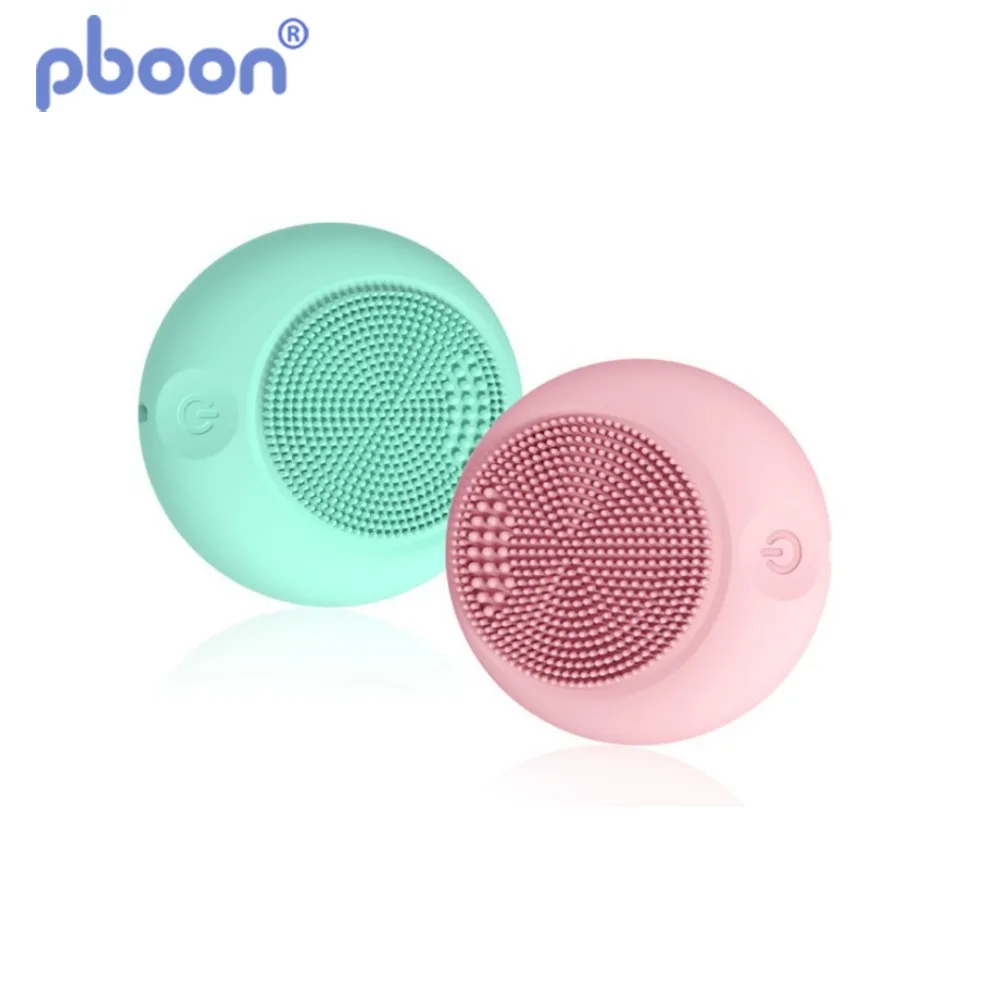 Pboon электрическая щетка для чистки лица Мини силиконовая батарея питания время