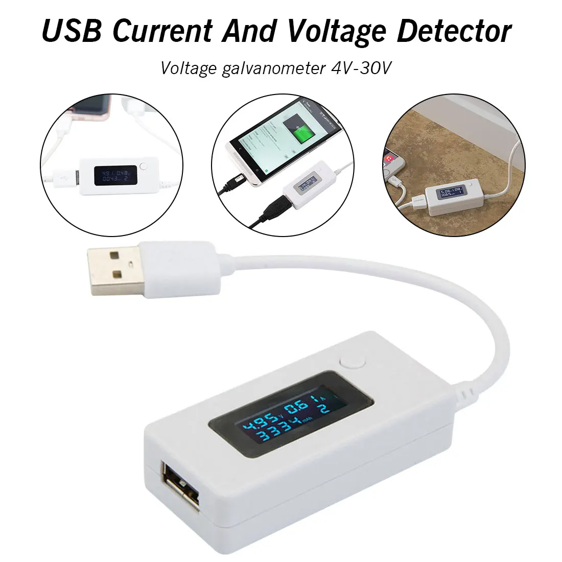 Новый цифровой микро USB ЖК мини детектор тока и напряжения Мобильный питания