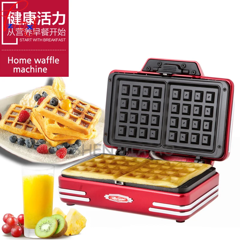 1pc 220V 750W electric home mini waffle machine DIY breakfast waffle machine baking tools baked cake machine