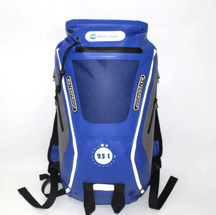Синий цвет 25L Big Capacity Reflective Profession Hiking Backpack Waterproof PVC Travel Bags Functional Beach River Tracing Sailing Dry Bag - Цвет: Синий цвет