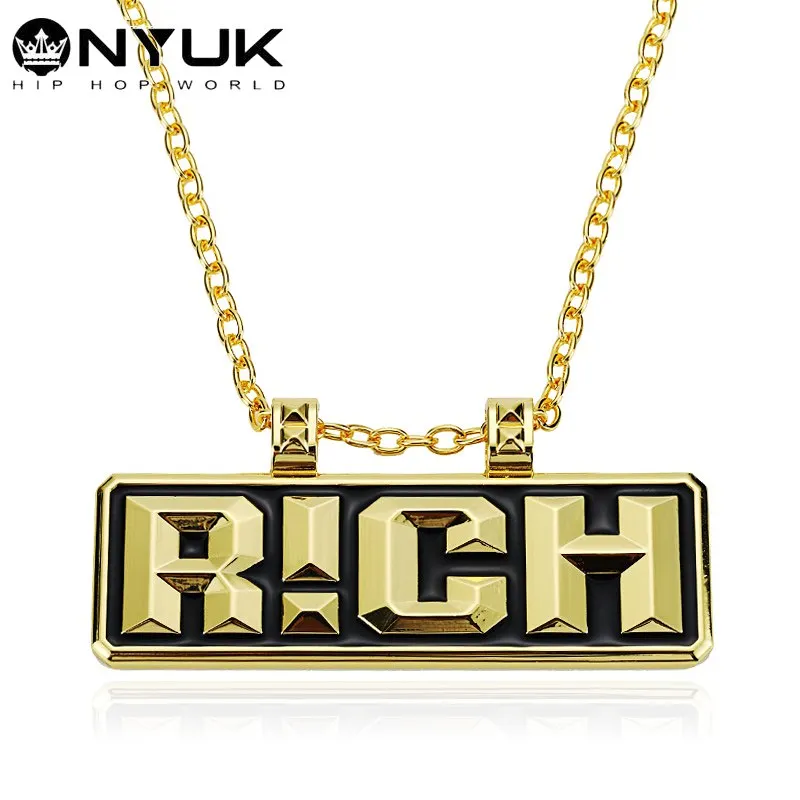 Ожерелье с большой подвеской 90 см золотое ожерелье в стиле хип хоп|Ожерелья