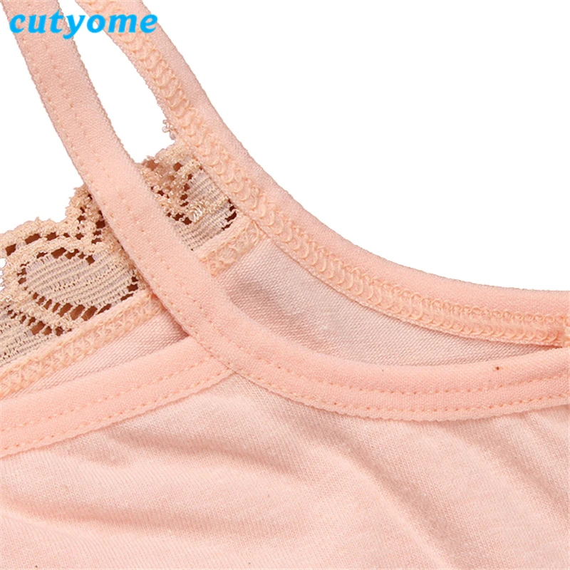 Sujetador para ni&ntilde;as adolescentes, camisola, ropa interior para ni&ntilde;os, modelo de algod&oacute;n puro, Color s&oacute;lido, encaje, chaleco para ni&ntilde;os peque&ntilde;os, Sujetadores, Ropa interior para ni&ntilde;os-5