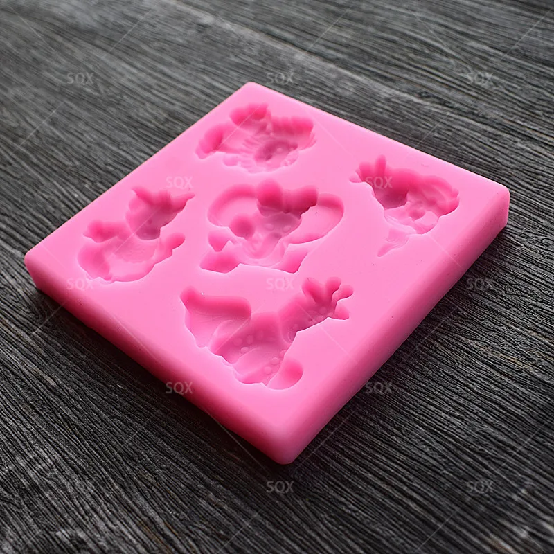 3D мультфильм Бегемот Лев лампы в форме свечи Fondant (сахарная) торта Формы для