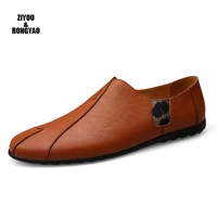 genuine leather mens casual shoes big size 38 48 loafer design driving men flat footwear slip on mens moccasin shoes