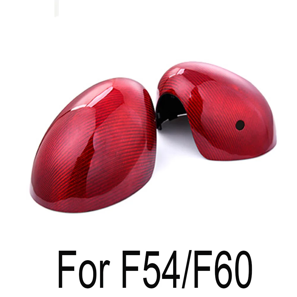 Red For F54 F60 2 шт. углеродного волокна автомобиля Зеркало заднего вида крышка элемент облицовки корпуса Корпус Замена для Mini Cooper F55 F56 F54 Clubman F60 Countryman - Название цвета: Red For F54 F60