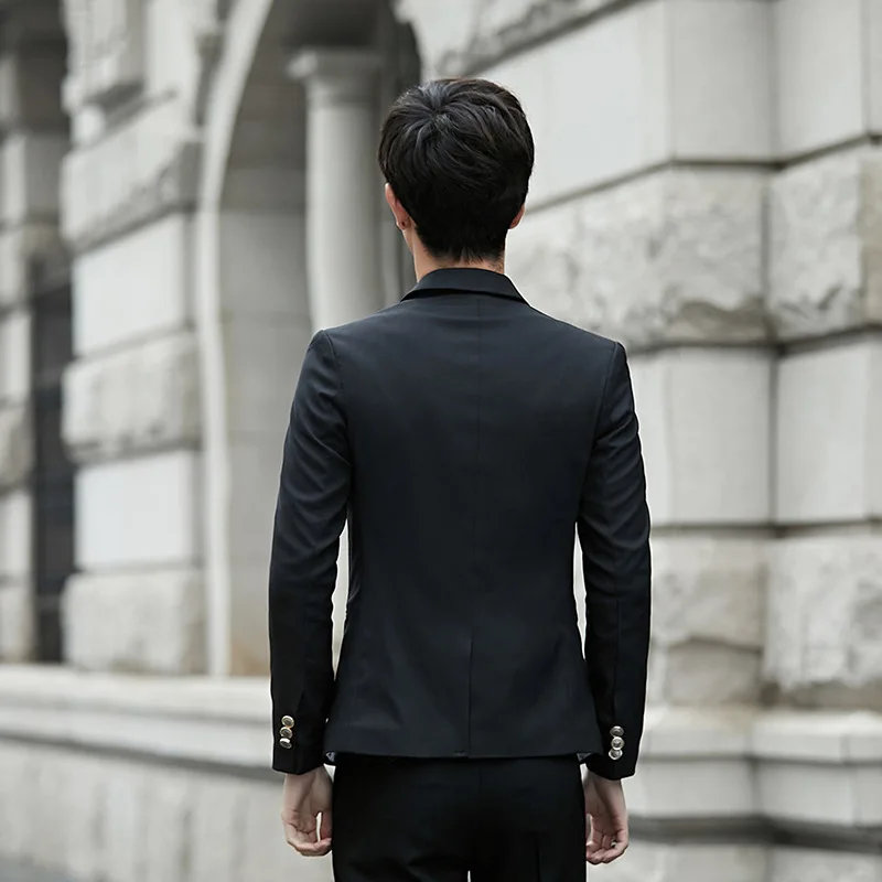 Мужские Костюмы 2018 Slim Fit корейский Роскошный деловой Блейзер свадебный костюм