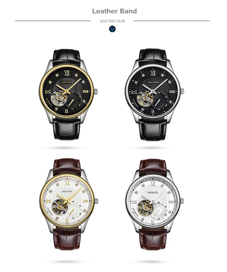 AILANG Tourbillon Мужские часы люксовый бренд Мужские часы автоматические часы алмаз Relogio синий сапфир механические часы