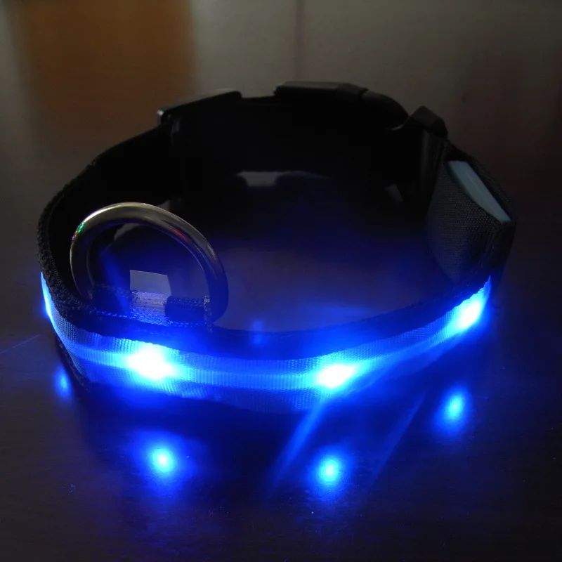 LED Nylon Pet Dog Collar Night Safety Light-up Flashing Glow In The Dark Electric Pets Cat 7 Color Wholesale | Дом и сад