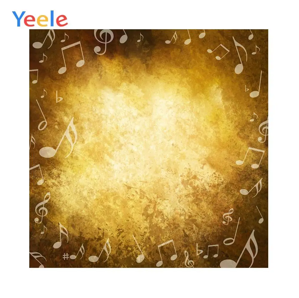 Золотой градиентный настенный фон Yeele для музыкальной вечеринки дня рождения