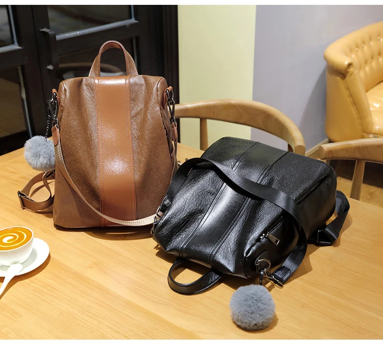 Женский рюкзак mochila feminina, повседневный многофункциональный женский кожаный рюкзак, женская сумка на плечо, сумка для путешествий