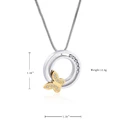 LKJ10742 Золотая Бабочка Очаровательная инкрустация Круг жизни нержавеющая сталь кремация ювелирные изделия погребальные урна сувенир для женщин подарок