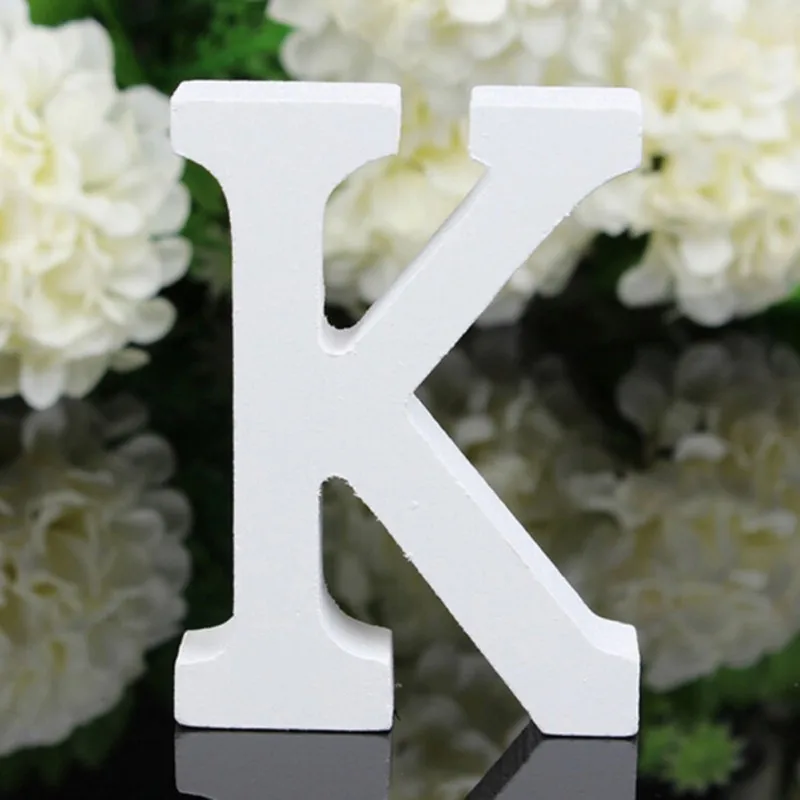 K Свадебные украшения креативные A-Z деревянные буквы алфавит слово свободно стоящая Свадебная вечеринка домашний декор - Цвет: K