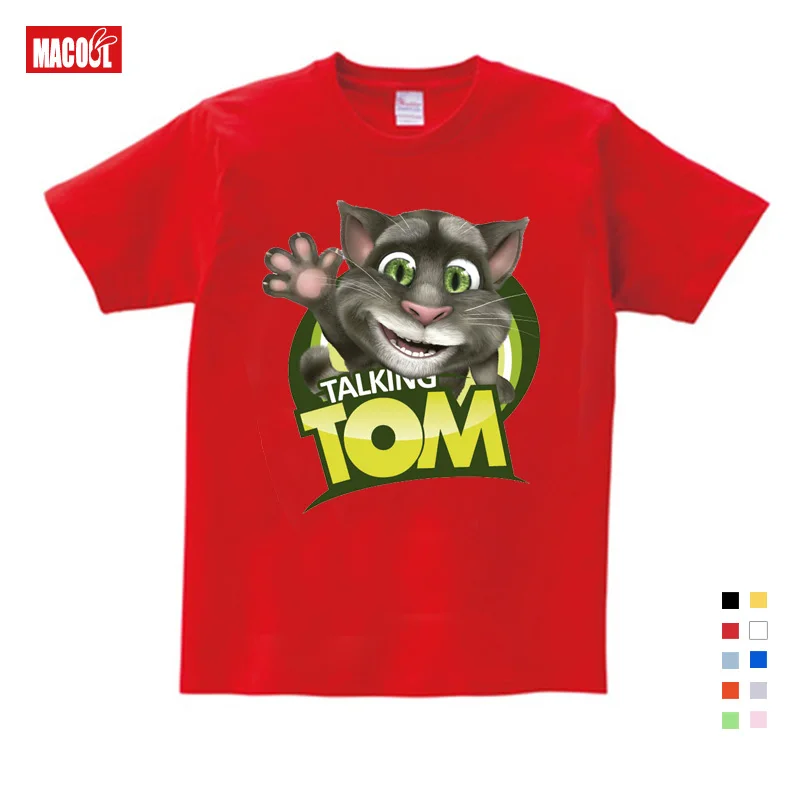 The Children's Favourite Online Games Can Talking Tom Cat Prints Child Summer Shirt Cat Tom and His Friends Cartoon Costumes 5T - Color: T-shirt