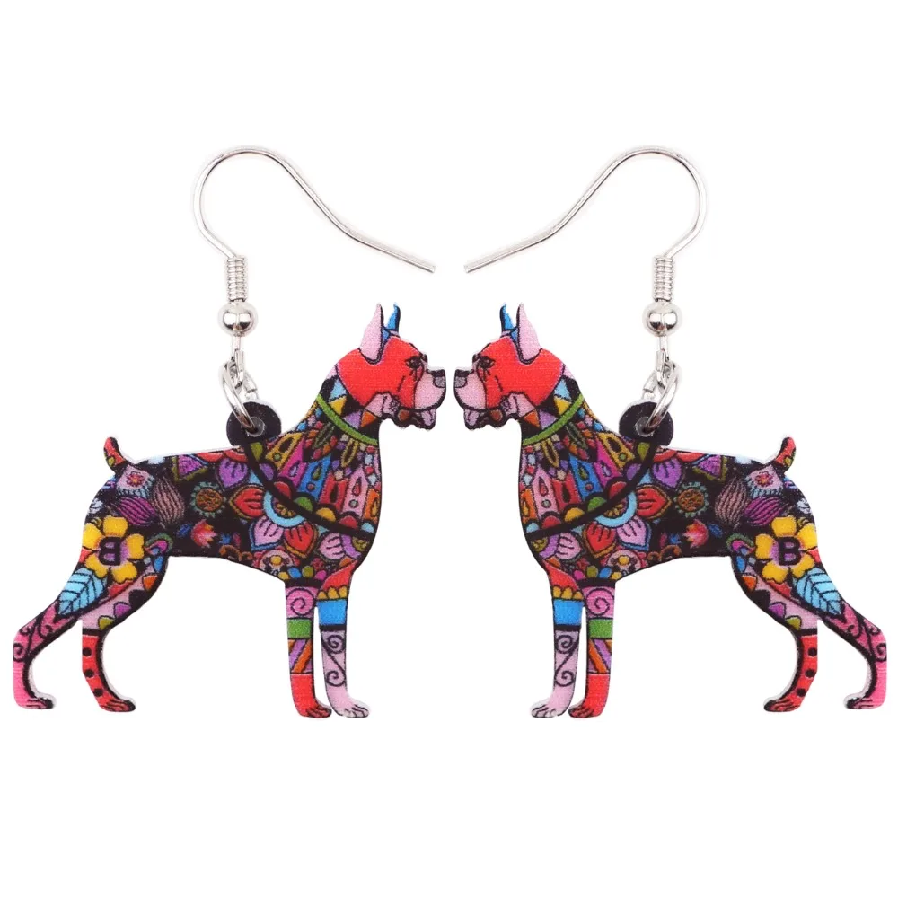 Оригинальные акриловые висячие серьги WEVENI с милыми боксерами и собаками длинные