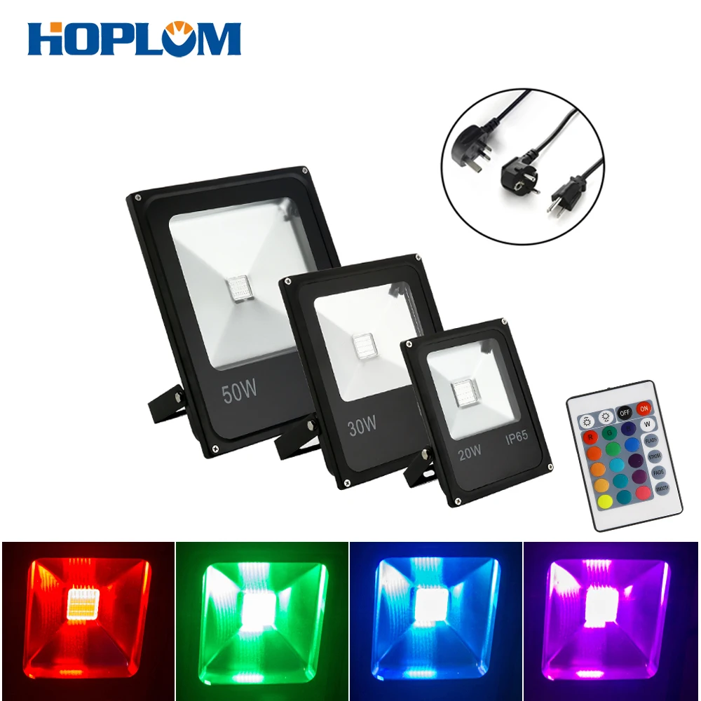 LED Floodlight RGB Color Changing AC85-265V COB LEDs Waterproof Outdoor Spotlight for Garden Landscape Park Lighting With Remote |