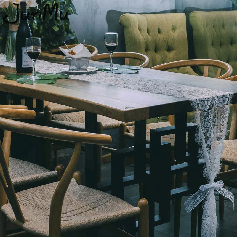 Кружевной настольный бегун Свадебный Белый Boho настольный бегун бахрома сторона пляж вечерние украшение домашний текстиль 28X300 см