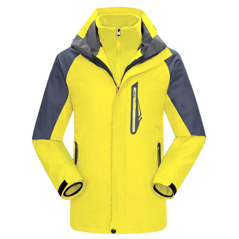 Men Yellow RAY GRACE, Женская походная куртка, одежда, термальная, Спортивная, охотничья одежда, зимняя, для рыбалки, флисовая, для походов, для улицы, водонепроницаемая, пальто - Цвет: Men Yellow