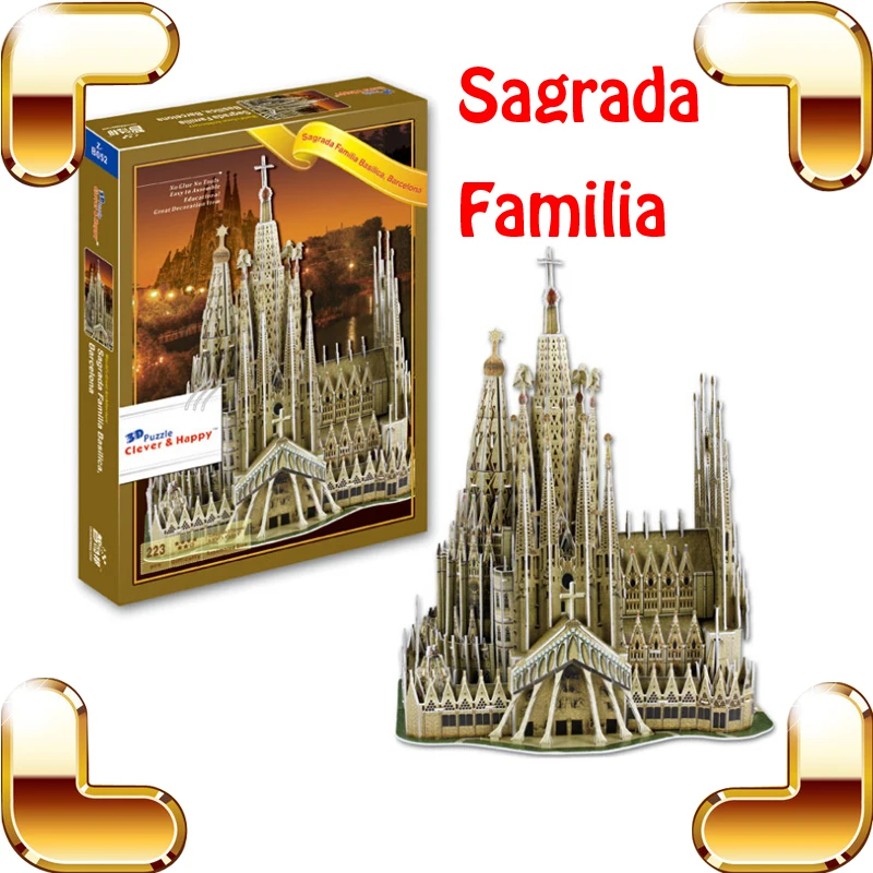 Новогодний подарок Sagrada Familia 3D пазл церковь модель здания масштаб головоломка DIY