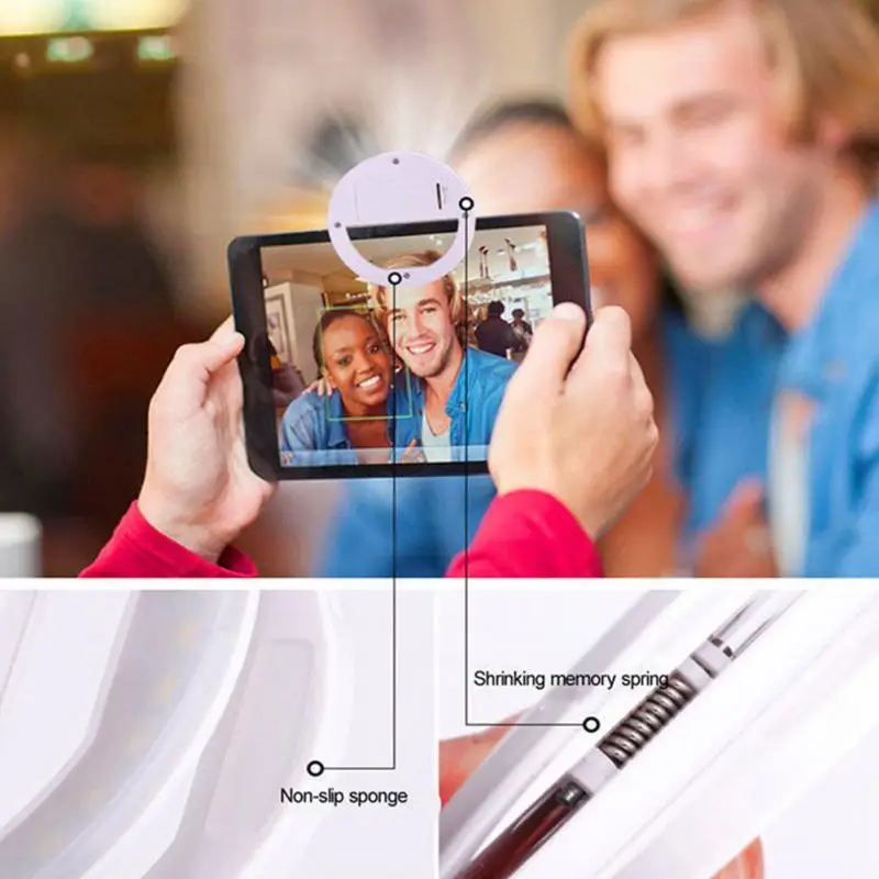 Новая мода портативный селфи-кольцо LED Flash заполняющий свет клип камера для Iphone samsung Xiaomi htc Android смартфон
