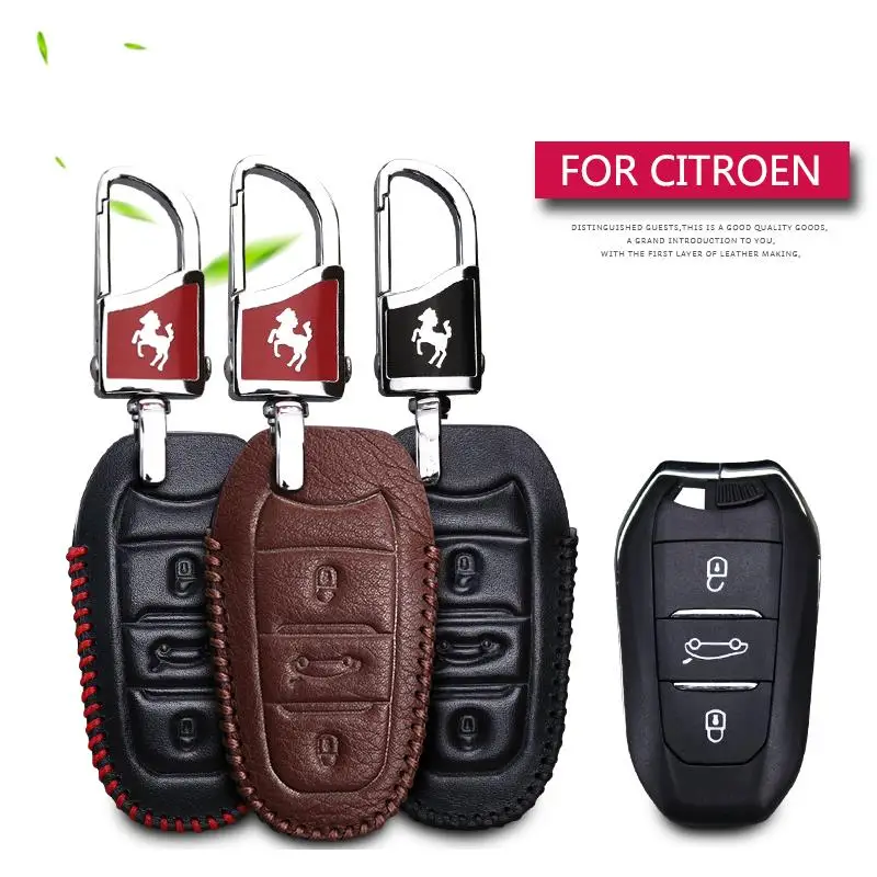 KUKAKEY чехол для автомобильного ключа из натуральной кожи Citroen C5 C6 C4L CACTUS C3XR DS с