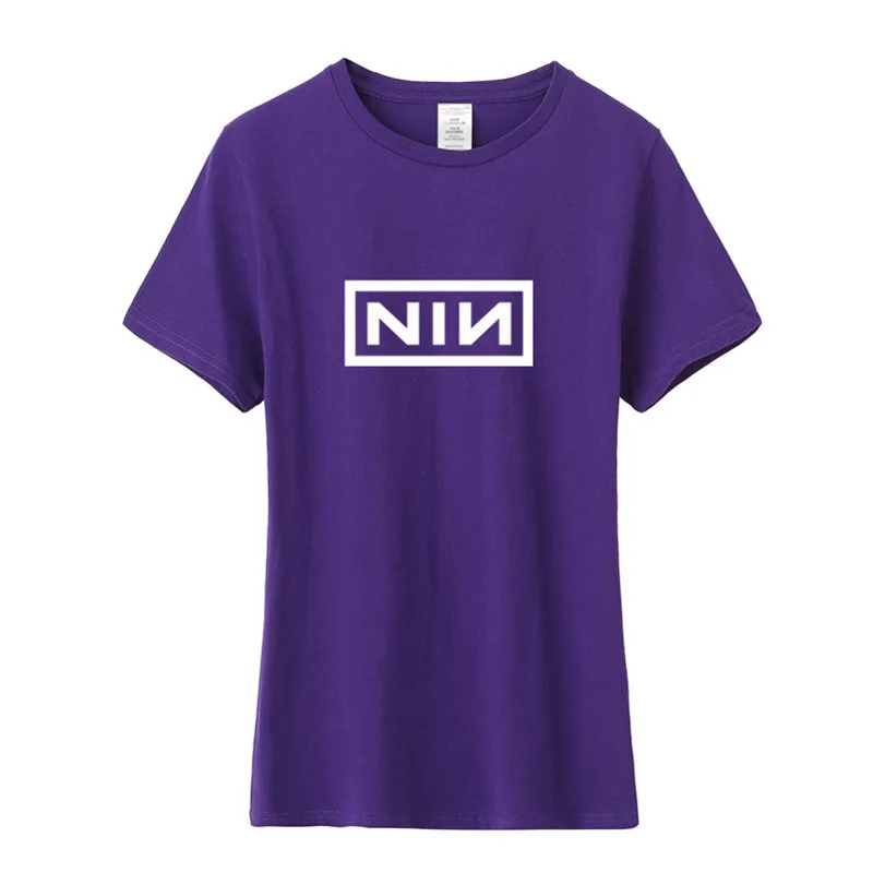 Новый летний Nine Inch Nails футболки хлопок короткий рукав женщина музыка футболка Топ
