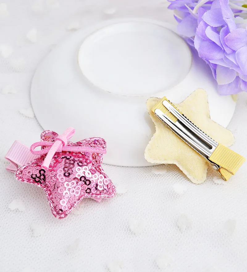 2 шт./лот модные корейские милые заколки для волос с блестками и звездами высокое