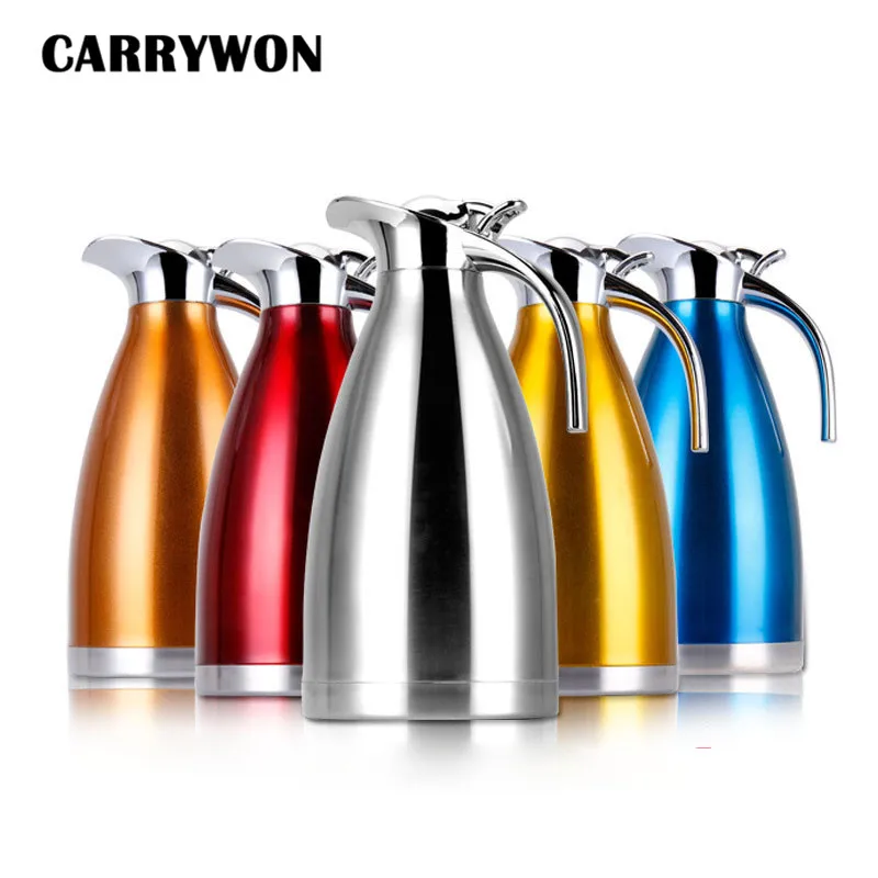 CARRYWON 1.5L 2L Кофе чайник из нержавеющей стали вакуумные фляги Termos Garrafa Termica термо