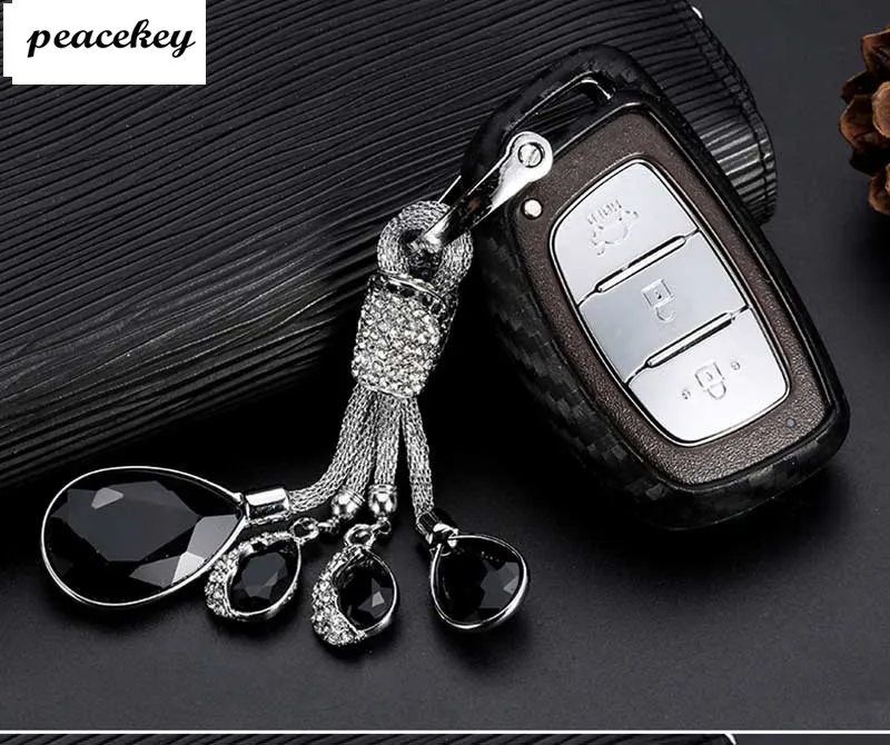 Силиконовый чехол для ключей из углеродного волокна для hyundai solaris Tucson Creta ix25 ix35 i20 i30 HB20 Elantra Verna - Название цвета: A4