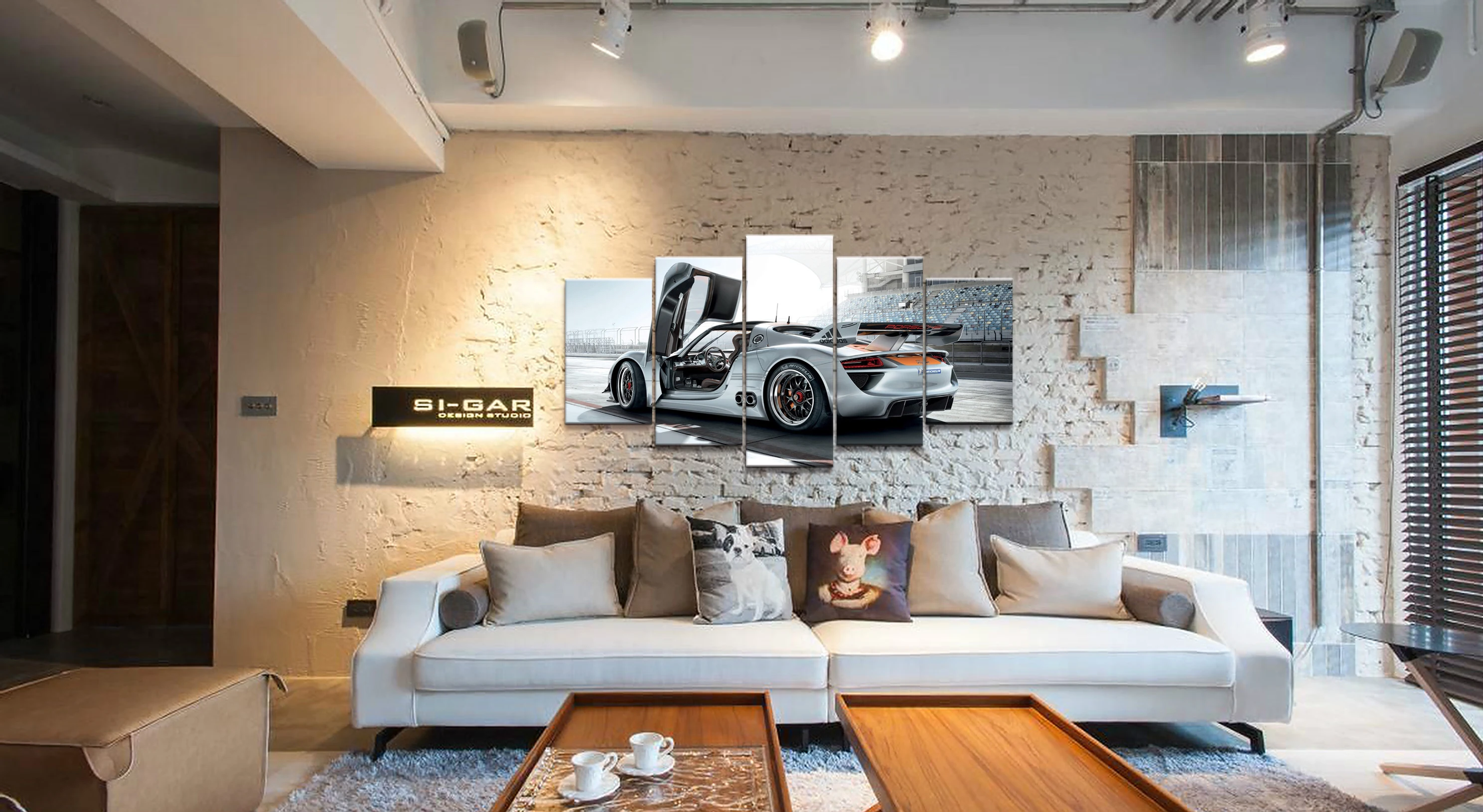 Домашний декор, модульная Картина на холсте, 5 шт., 918 Rsr, супер автомобильный плакат, художественная живопись, плакат, Настенная картина для дома, Картина на холсте