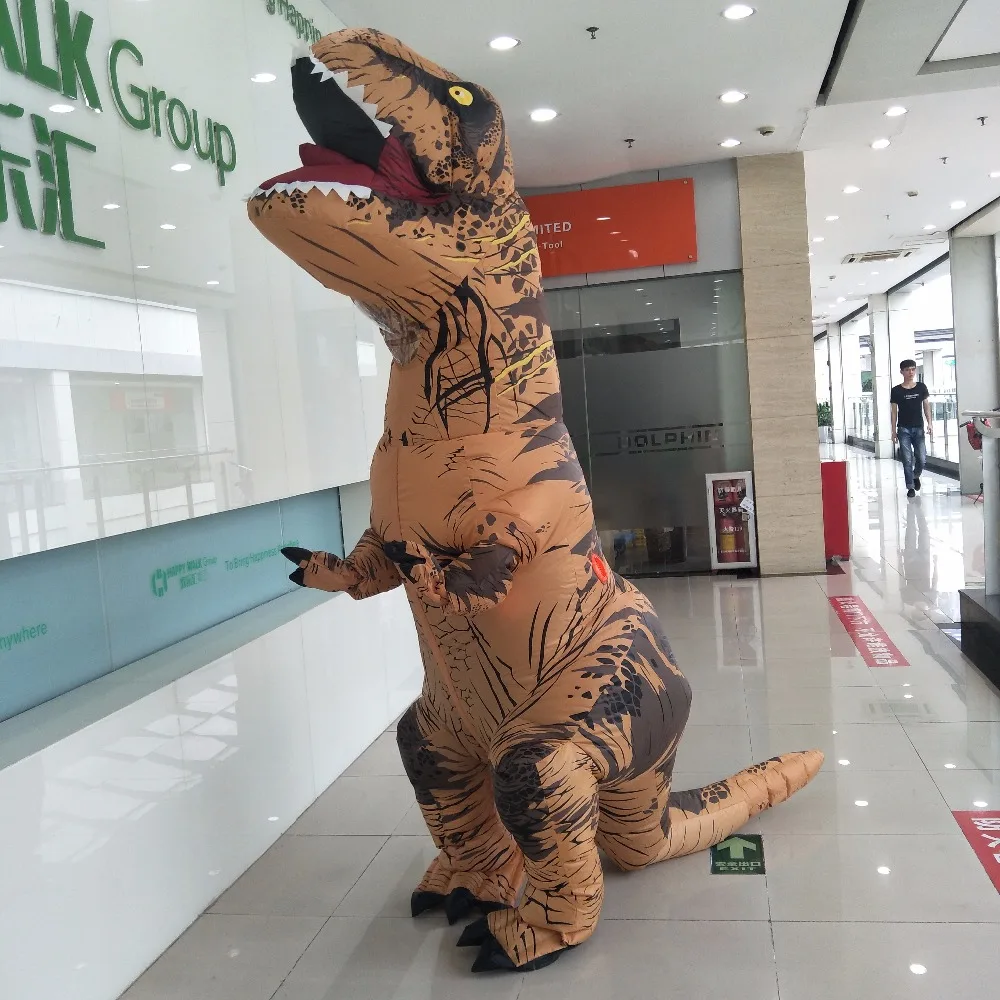 Стиль гигантский T-REX Динозавр Надувные костюмы Хэллоуин костюм косплей костюм для взрослых